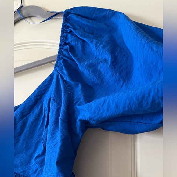 Nine West Rich Blue Balloon Sleeve Blouse Women’s size small - Picture 5 of 13